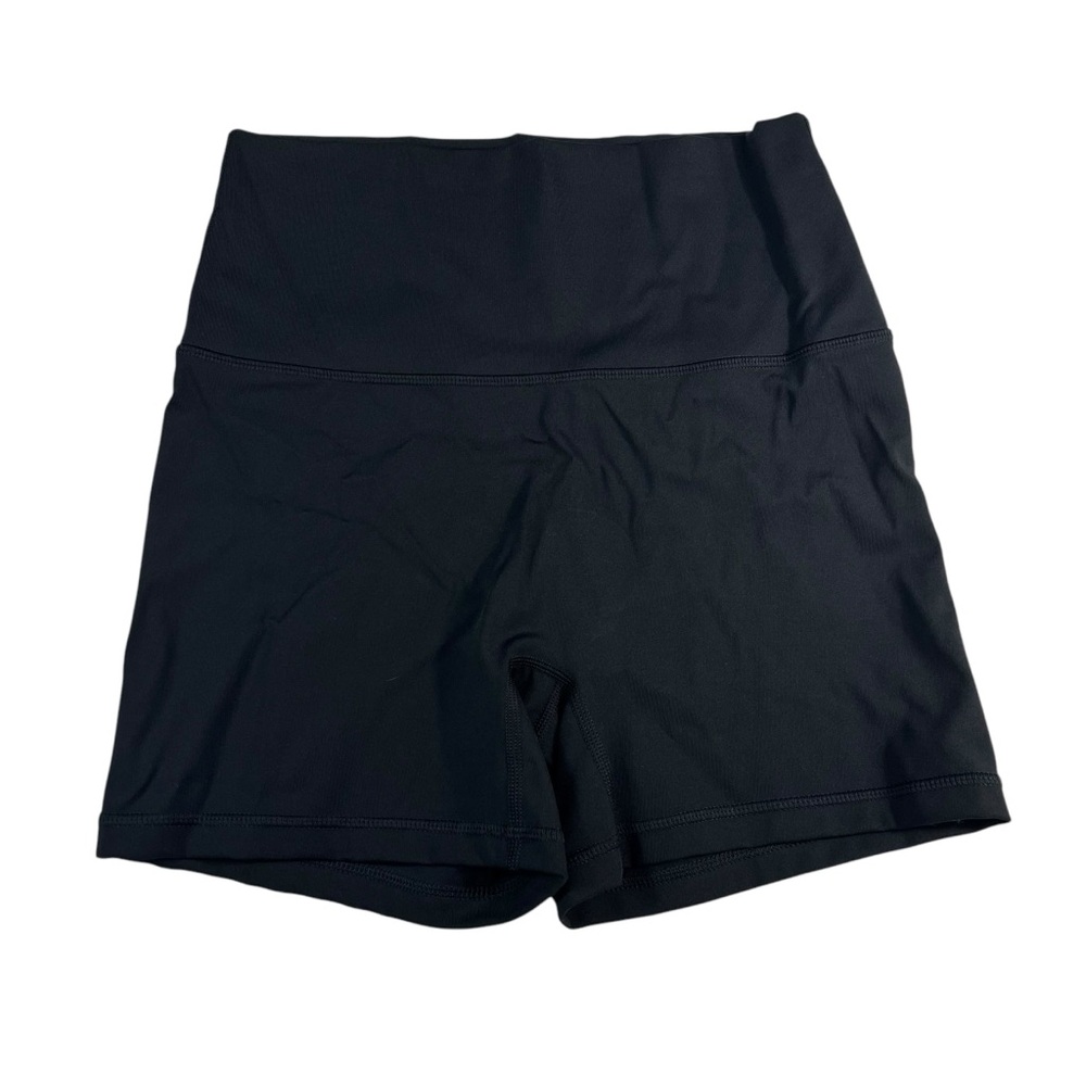 Aerie Solid Black Goals Shortie High Rise Hi-Rise 4in Inseam Biker Shorts Med M